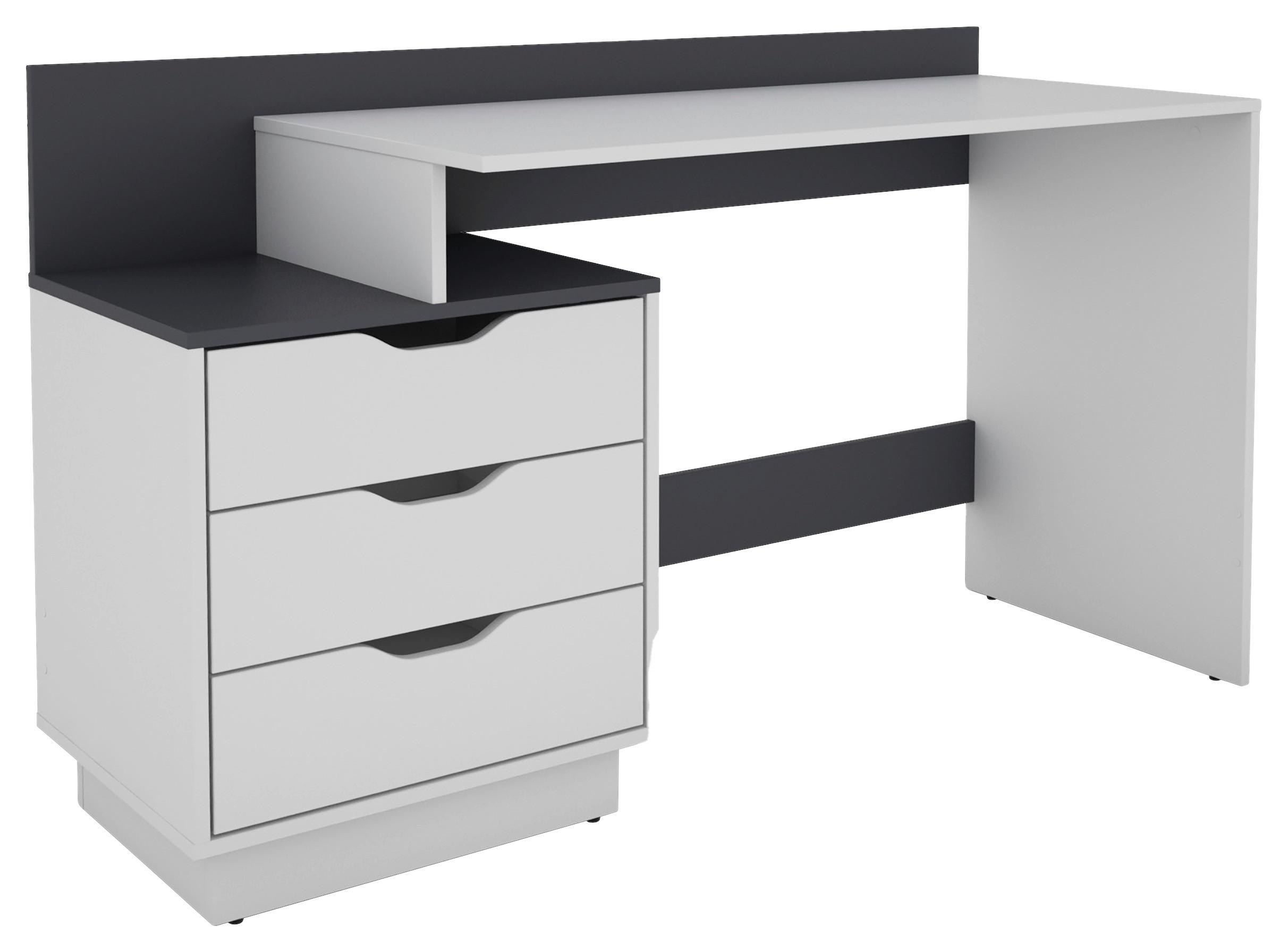 Schreibtisch Belfast - Anthrazit/Weiß, MODERN, Holzwerkstoff (138/51,5/83,5cm) - MID.YOU