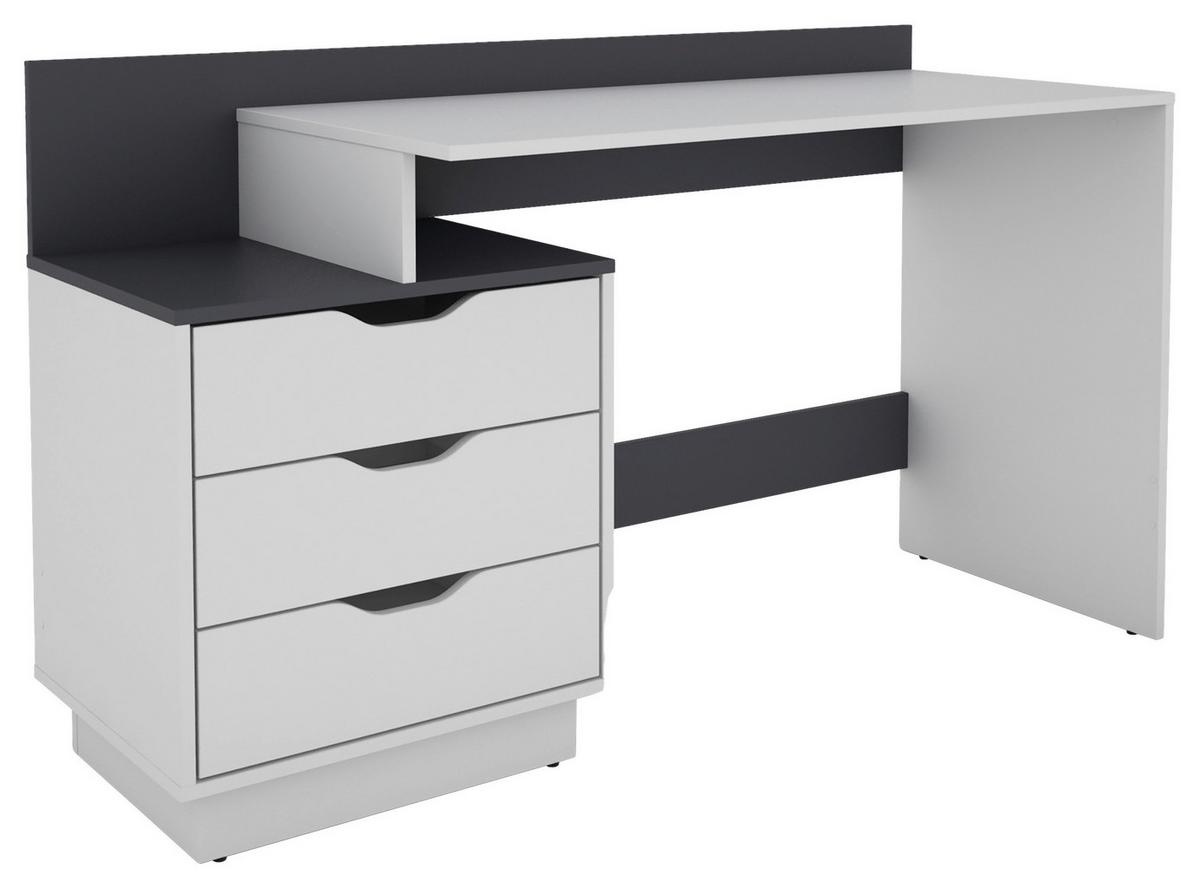 Schreibtisch Belfast - Anthrazit/Weiß, MODERN, Holzwerkstoff (138/51,5/83,5cm) - MID.YOU