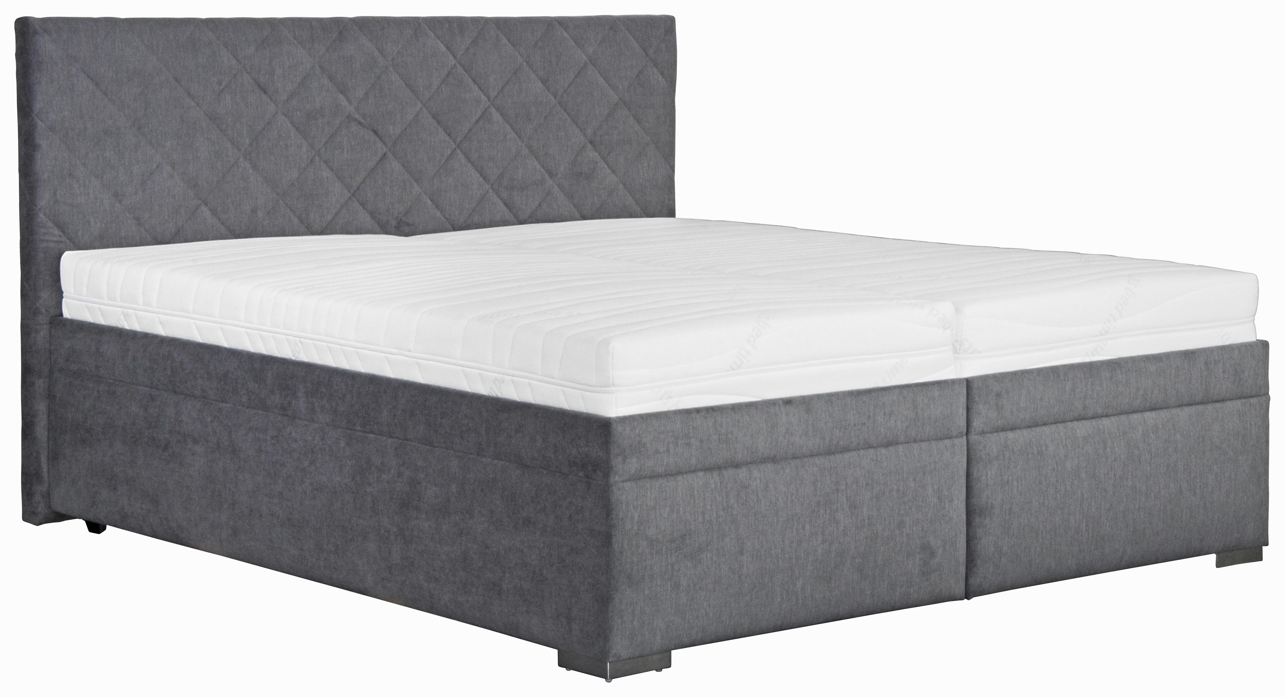 Čalúnená posteľ KLARA 180x200cm,tmavosivá - sivá/tmavosivá, Modern, drevo/textil (180/200cm)