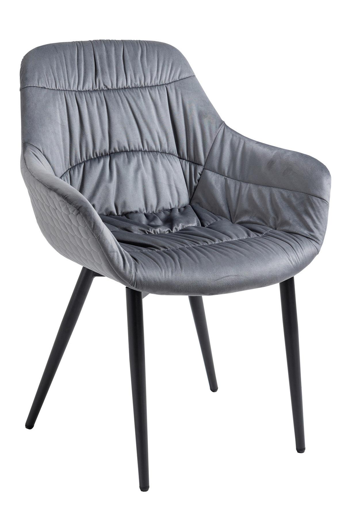 Tischgruppe Akazie Massiv/grau 5--Teilig. - Naturfarben/Grau, MODERN, Holz/Textil (160/85/76,5cm) - Livetastic