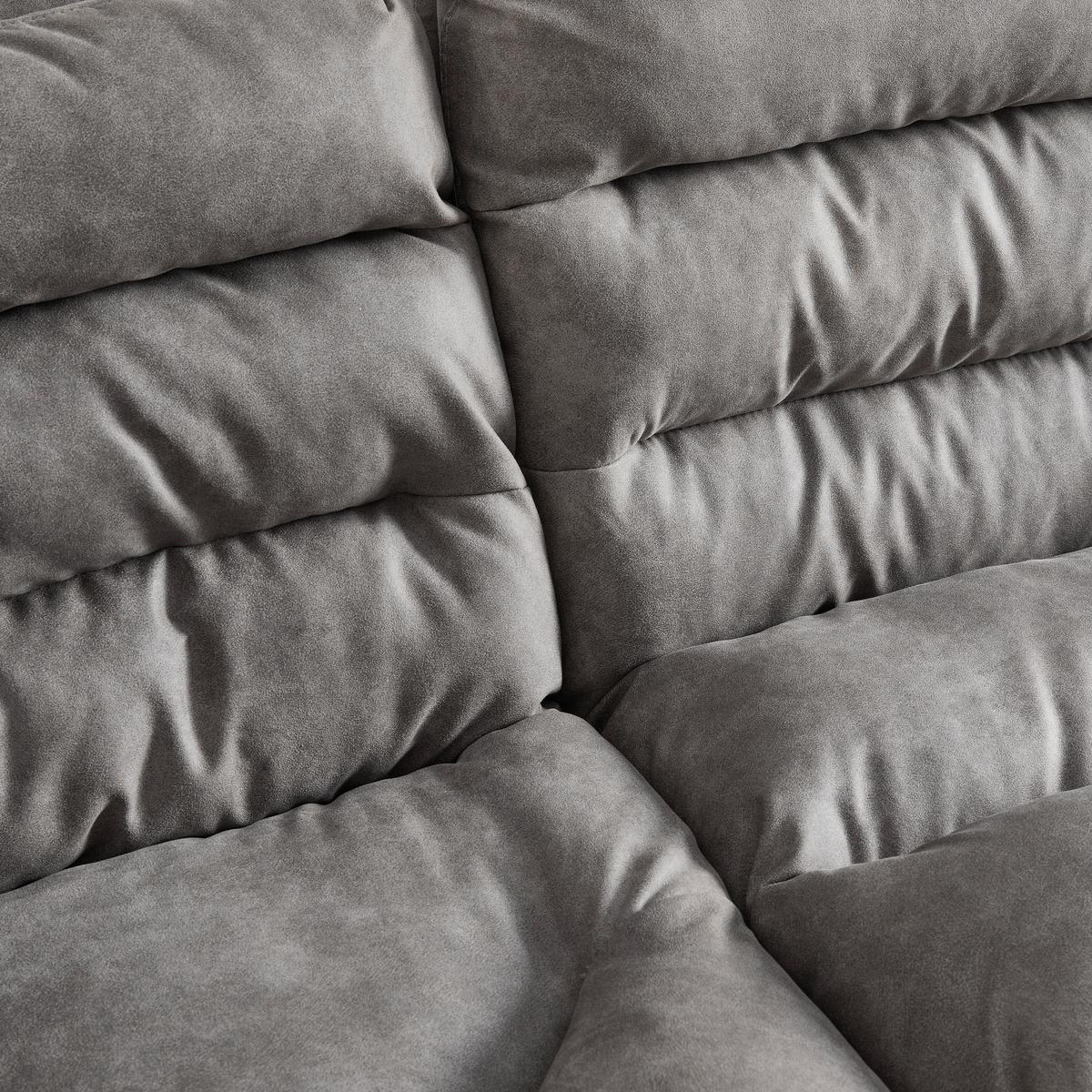 Rohová lavice KONA šedá - šedá/černá, Moderní, kov/dřevo (135/180cm) - P & B