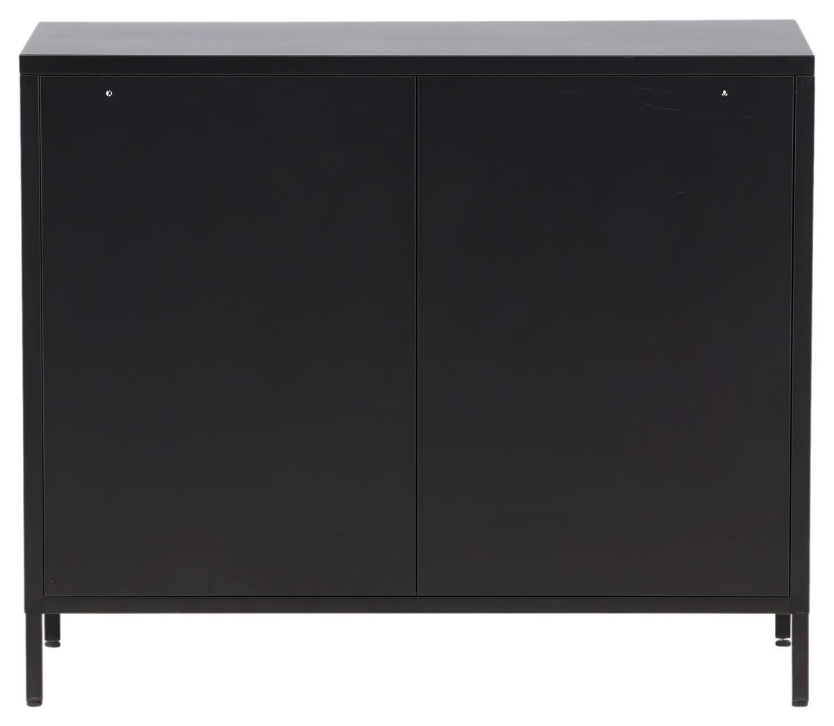Sideboard Nett - Schwarz, Design, Metall (90/75/40cm) - Livetastic
