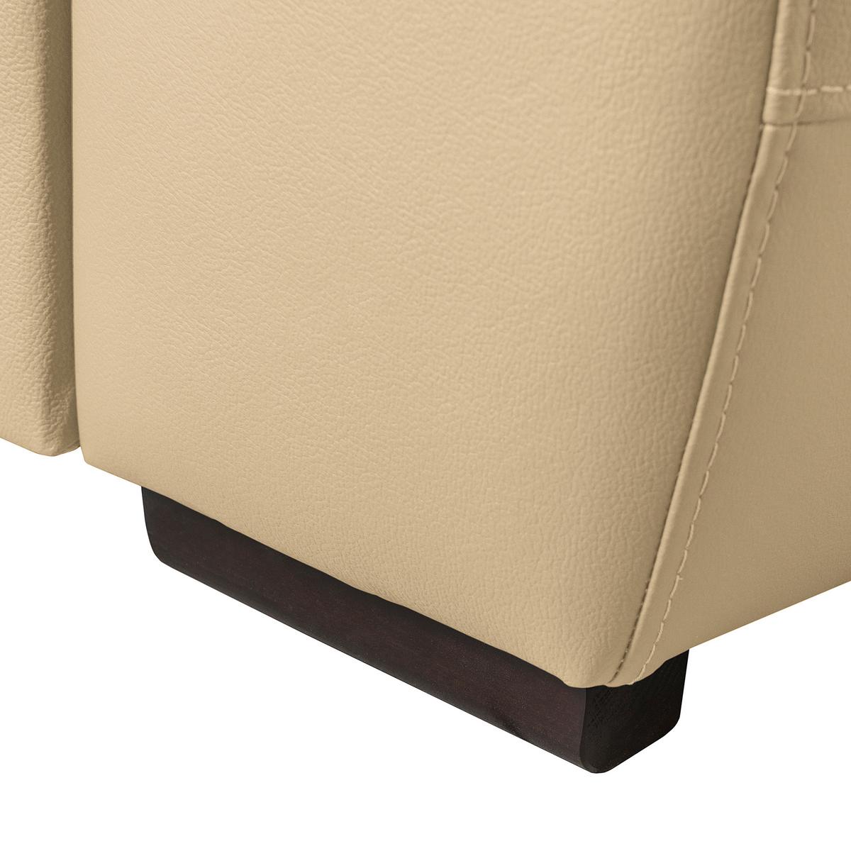 Ecksofa City Beige B: 265x265 Cm - Beige/Schwarz, Design, Leder (265/265cm) - Livetastic