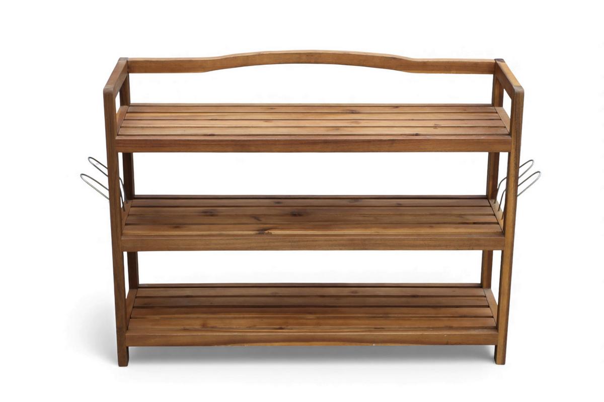 Schuhregal aus Akazie 3 Etagen 74x82x26 cm - Akaziefarben, Basics, Holz (74/82/26cm)