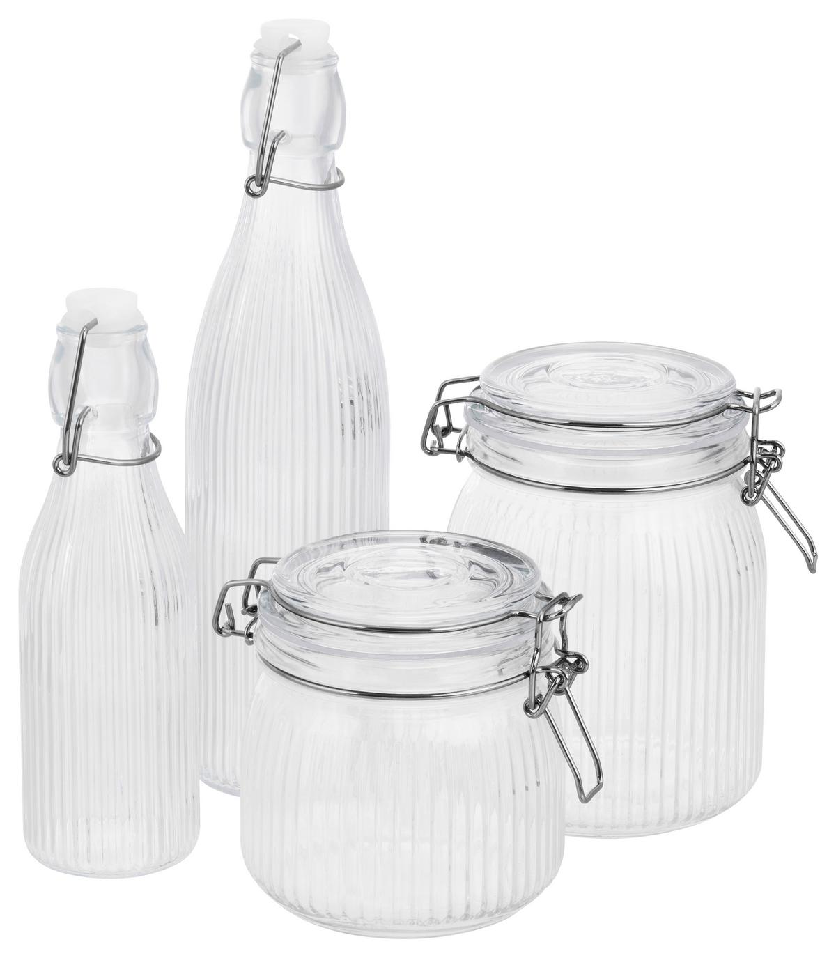 VORRATSGLAS Thea 900 ml - Klar/Schwarz Hochglanz, KONVENTIONELL, Glas/Kunststoff (11,2/15cm) - Luca Bessoni