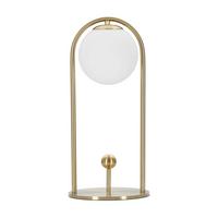 Tischleuchte Glamy Arc A Weiß, Goldfarben B: 18 Cm - Goldfarben/Weiß, Basics, Glas/Metall (18/40/18cm)