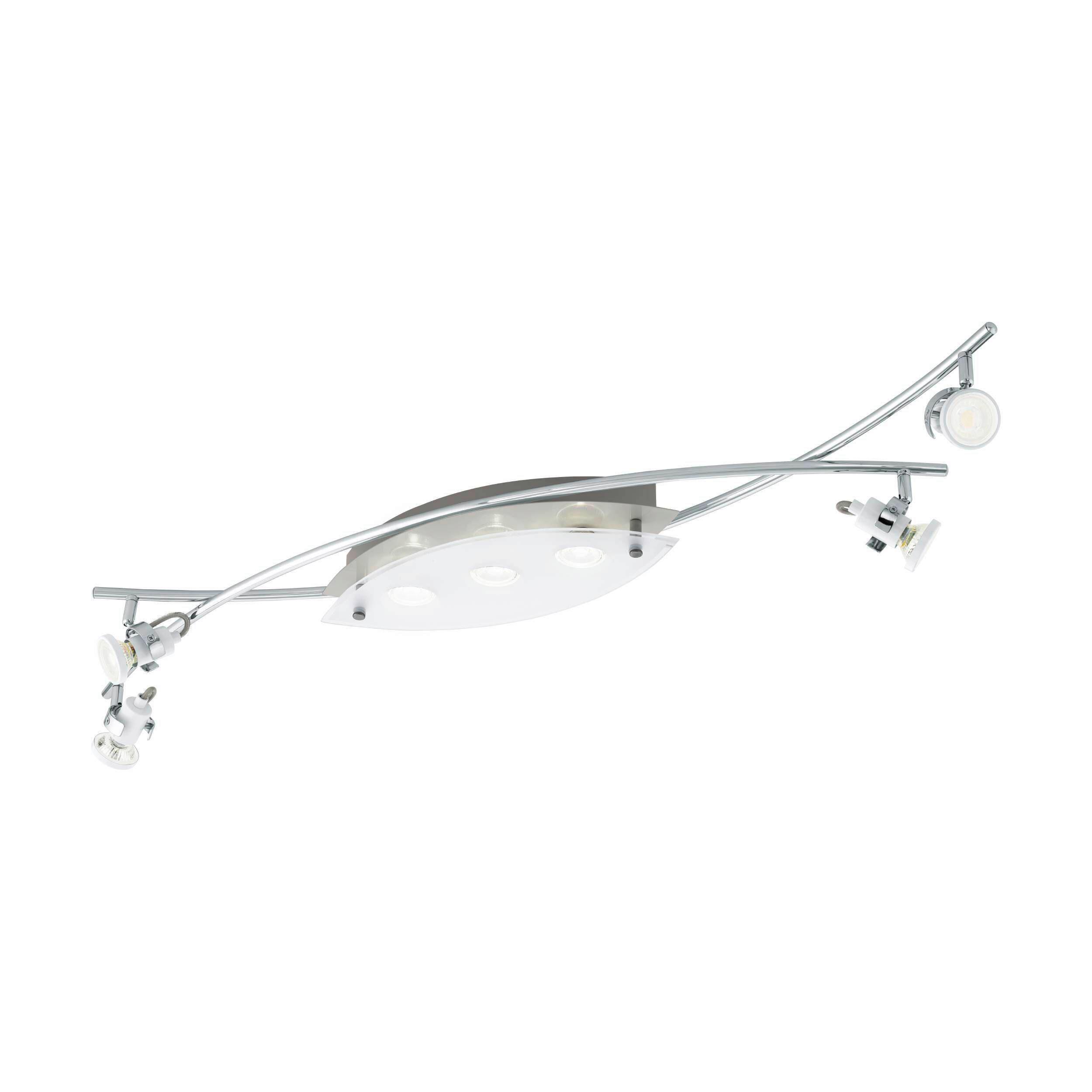 Deckenstrahler 75298_tukon 3 - Chromfarben/Weiß, Basics, Glas/Metall (112/25,5/10cm) - Eglo