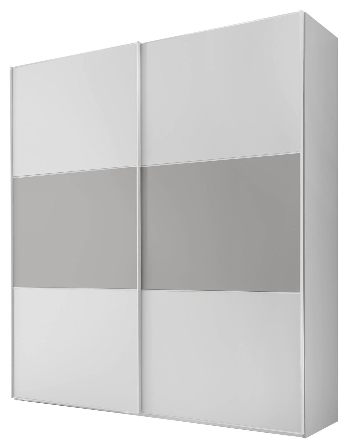 Schwebetürenschrank 167 Cm Includo Weiß/grau - Weiß/Grau, MODERN, Holzwerkstoff (167/222/68cm)
