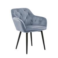 Armlehnstuhl Hellgrau B: 61 Cm - Hellgrau/Schwarz, MODERN, Textil/Metall (61/85/45cm) - Livetastic