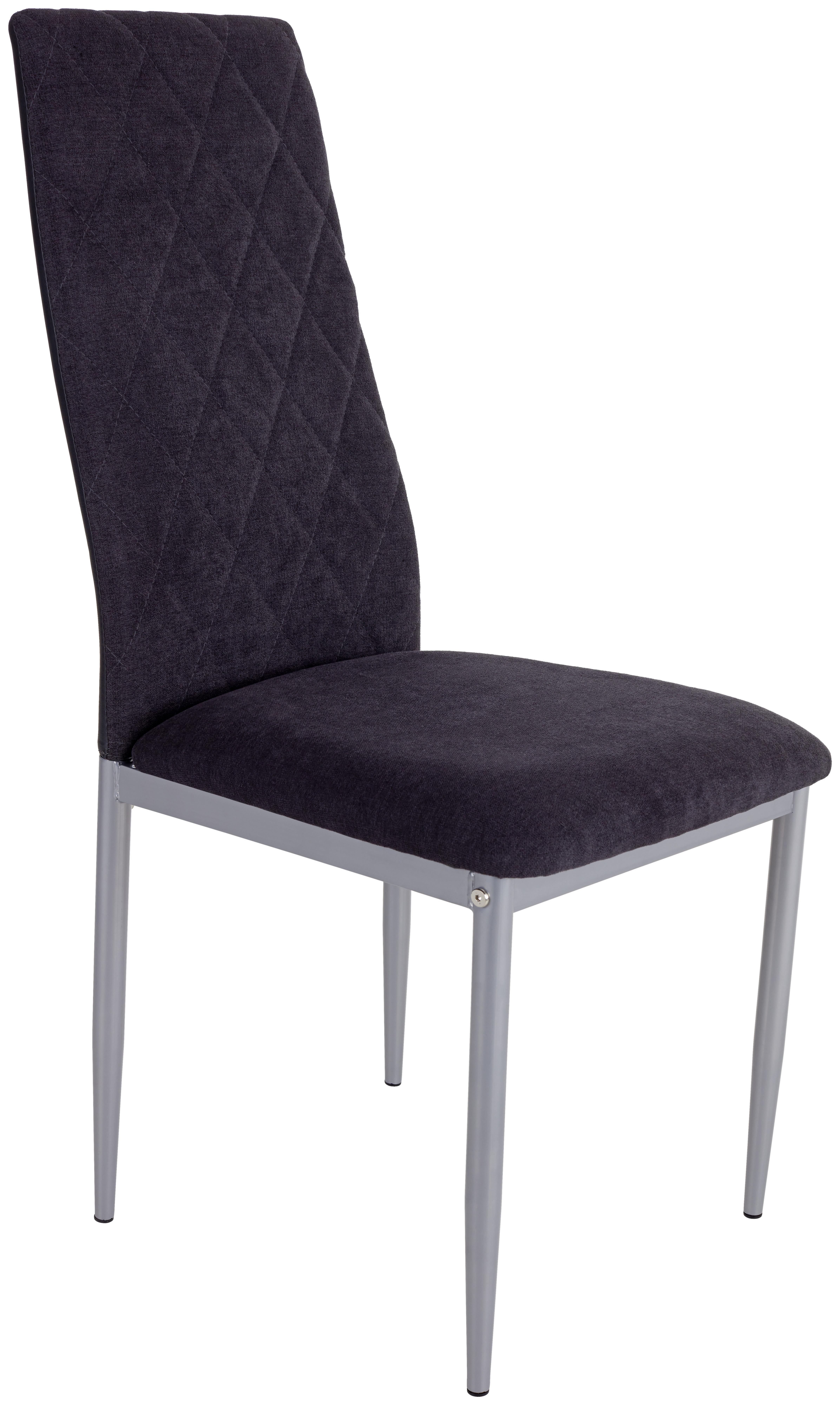 Židle Se 4 Nohami Franka - černá/barvy stříbra, Konvenční, kov/textil (42/97/53cm)