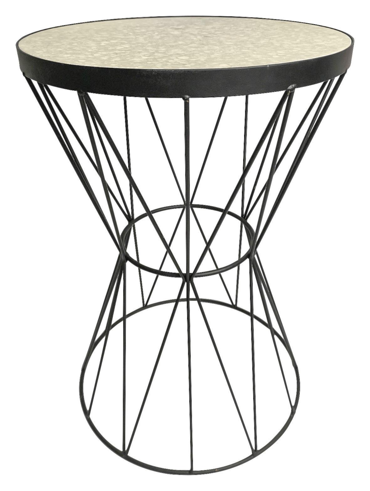 Beistelltisch Ston 1, Steinoptik/Schwarz - Schwarz/Grau, MODERN, Stein/Metall (32/46/32cm)