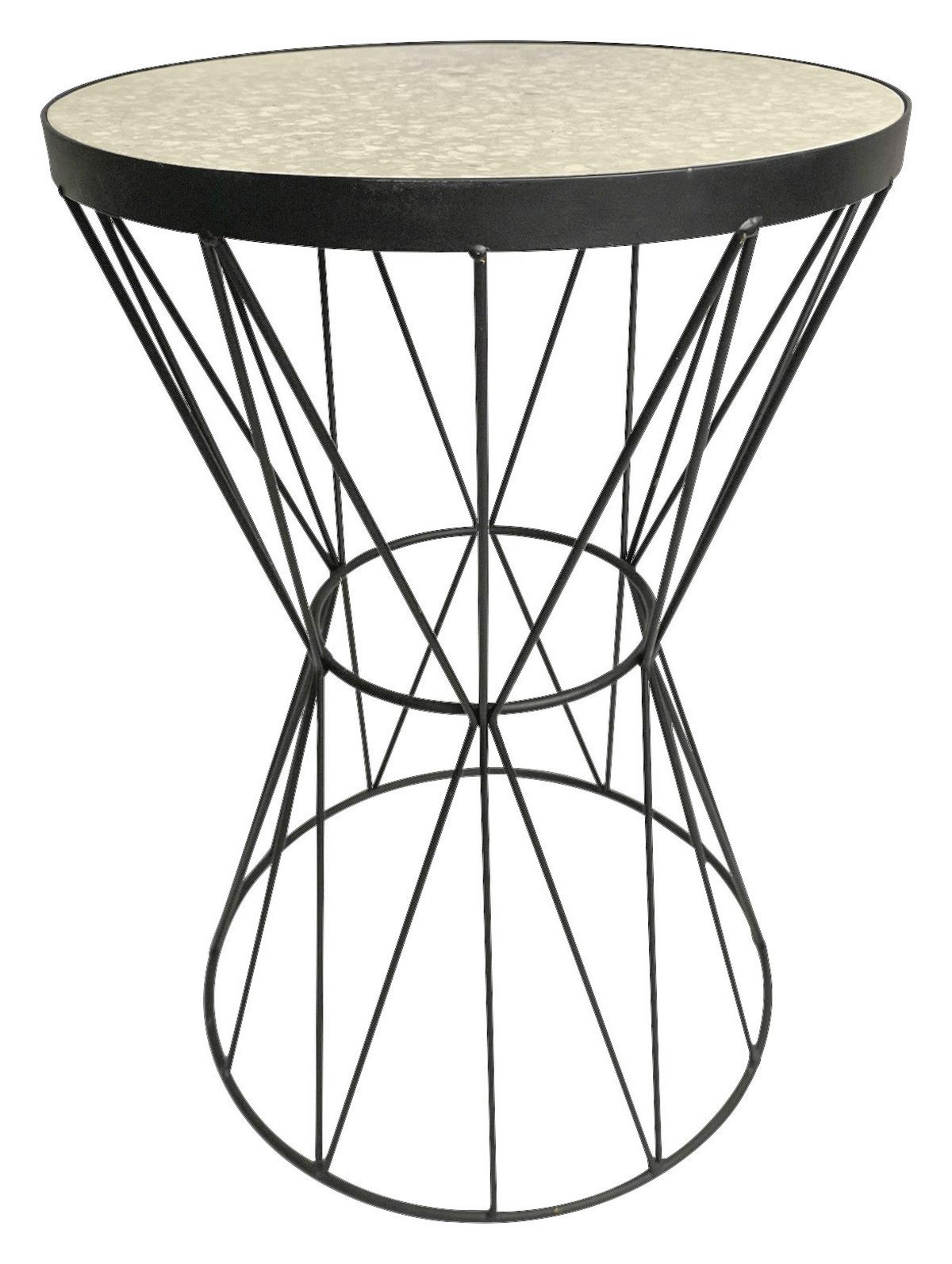 Beistelltisch Ston 1, Steinoptik/Schwarz - Schwarz/Grau, MODERN, Stein/Metall (32/46/32cm)