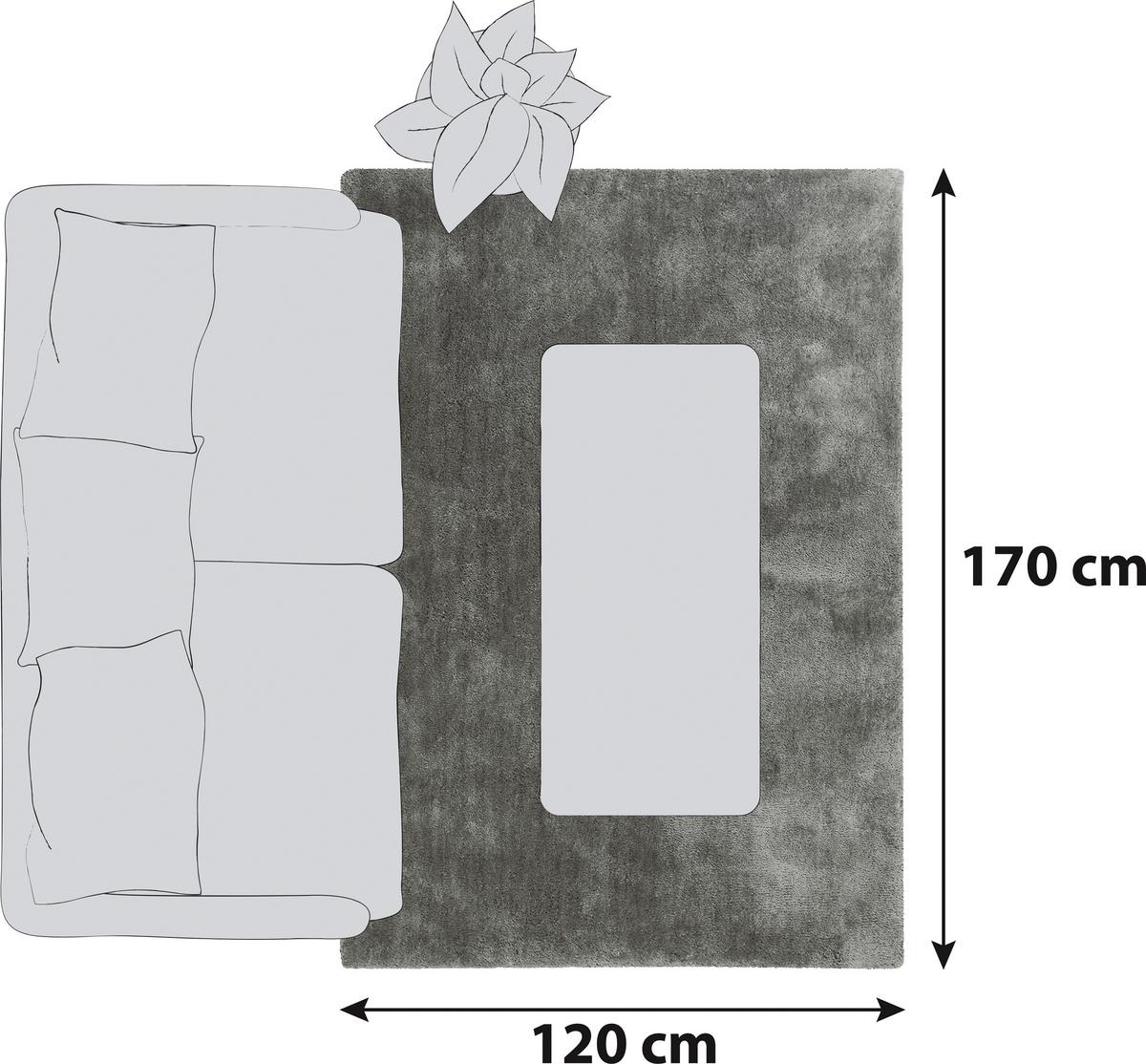 Hochflorteppich Relaxx Grau 120x170 Cm - Grau, KONVENTIONELL, Textil (120/170cm) - Esprit