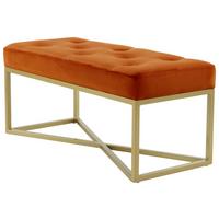 DLHÁ TABURETKA CAMERON - oranžová/zlatá, Design, kov/drevo (40/40/90cm)