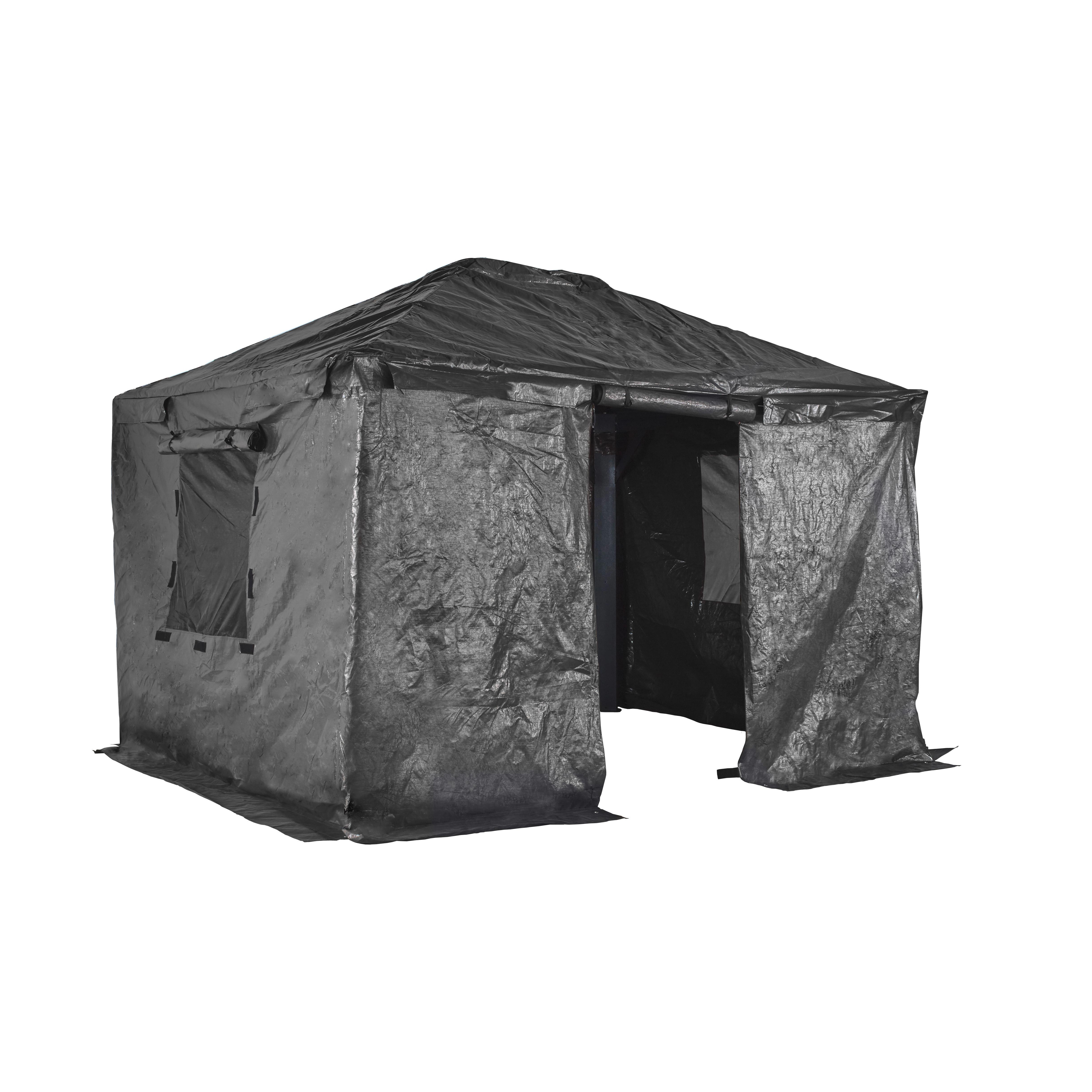 Schutzplane Winterabdeckung Pavillon 10x10 - Grau, Basics, Textil (303/303/292cm)