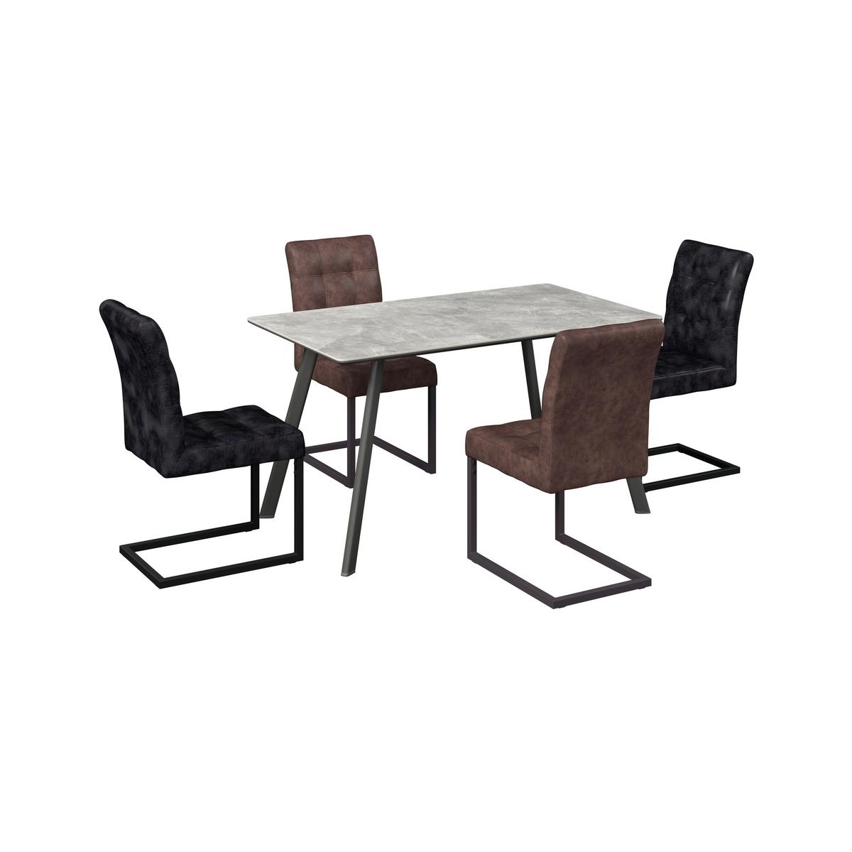 Esstisch George Mdf Grau Dekor, B: 120cm - Schwarz/Grau, Trend, Keramik/Holzwerkstoff (120/76/80cm)
