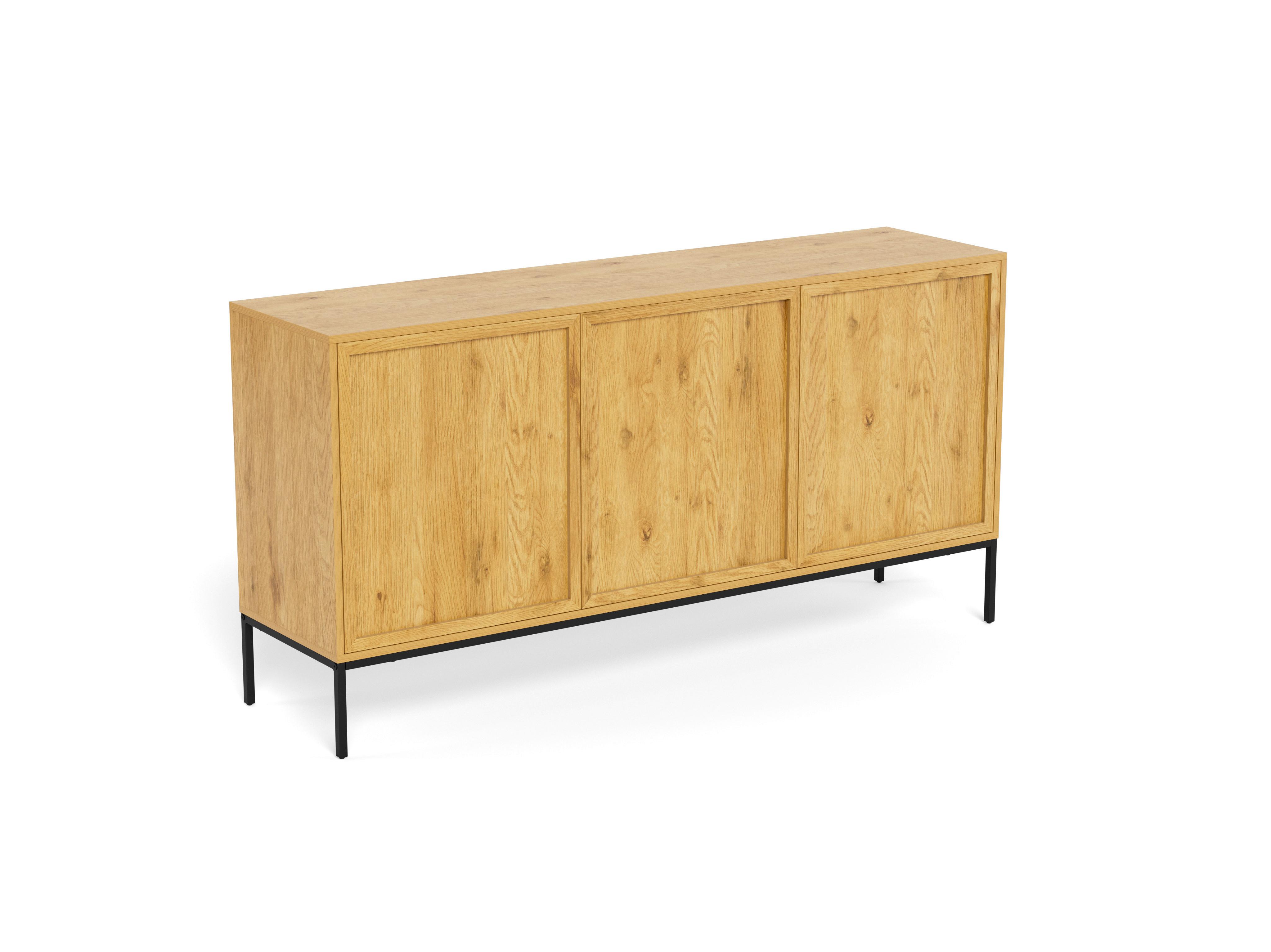 Komoda PALMDALE dub divoký - čierna/divoký dub, Design, kov/kompozitné drevo (158/80/40cm) - MID.YOU