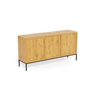 Komoda PALMDALE dub divoký - čierna/divoký dub, Design, kov/kompozitné drevo (158/80/40cm) - MID.YOU