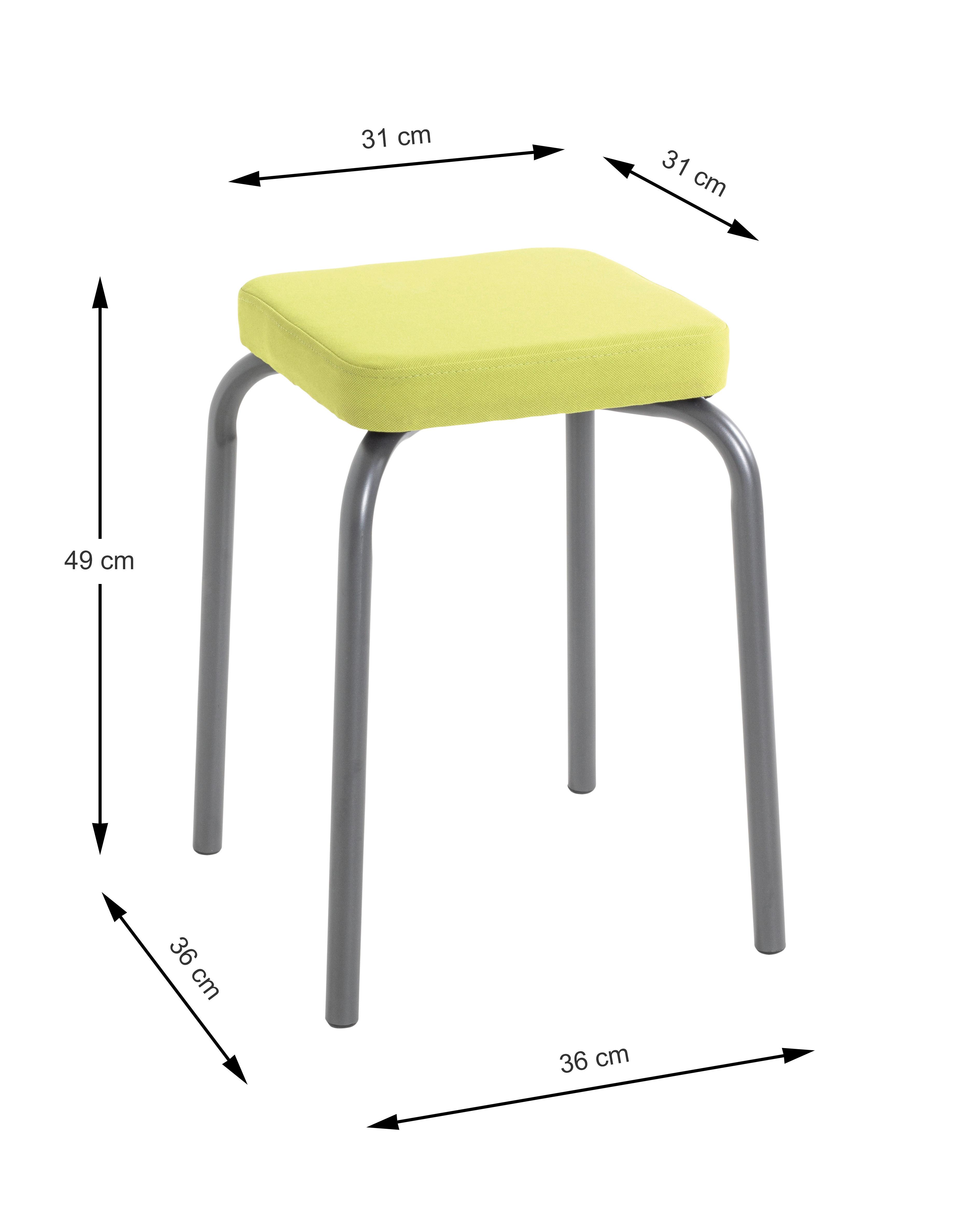 Stapelhocker Pik Anthrazit/Olivgrün H: 49 cm - Anthrazit/Olivgrün, Trend, Textil/Metall (36/49/36cm)