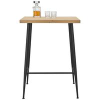 Barový stôl STUARD 80 dub Artisan - čierna/prírodná farba, Modern, kov/kompozitné drevo (80/108/80cm) - Mömax