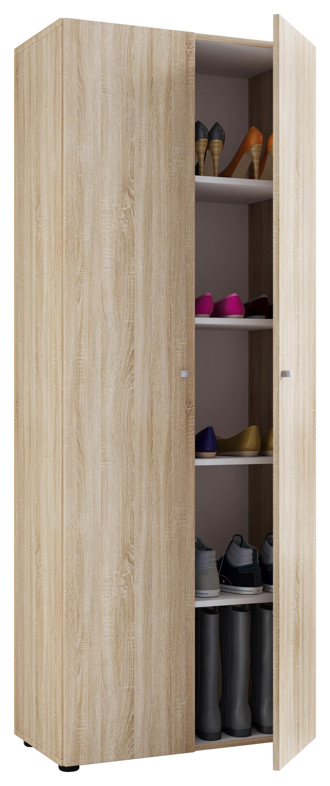 Schuhschrank Vandol Sonoma Eiche Dekor B: 70 cm - Schwarz/Sonoma Eiche, Design, Holzwerkstoff (71/180/39cm) - MID.YOU