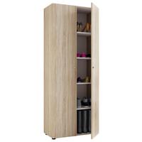Schuhschrank Vandol Sonoma Eiche Dekor B: 70 cm - Schwarz/Sonoma Eiche, Design, Holzwerkstoff (71/180/39cm) - MID.YOU