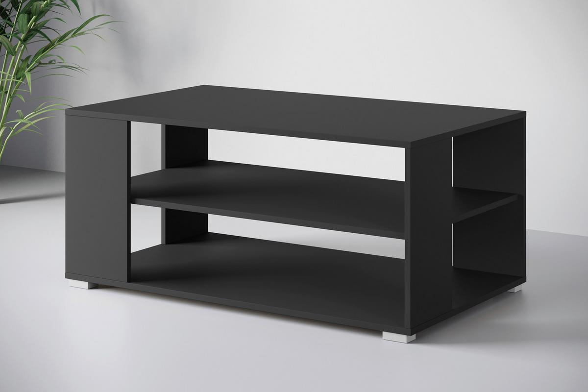 Couchtisch Narobi-I Schwarz B: 100 cm - Schwarz/Grau, Trend, Holzwerkstoff/Kunststoff (100/45/60cm) - Livetastic