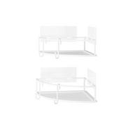Regál do sprchovacieho kúta biely, 2-set - biela, Modern, kov (23/6,5/23cm) - Mömax