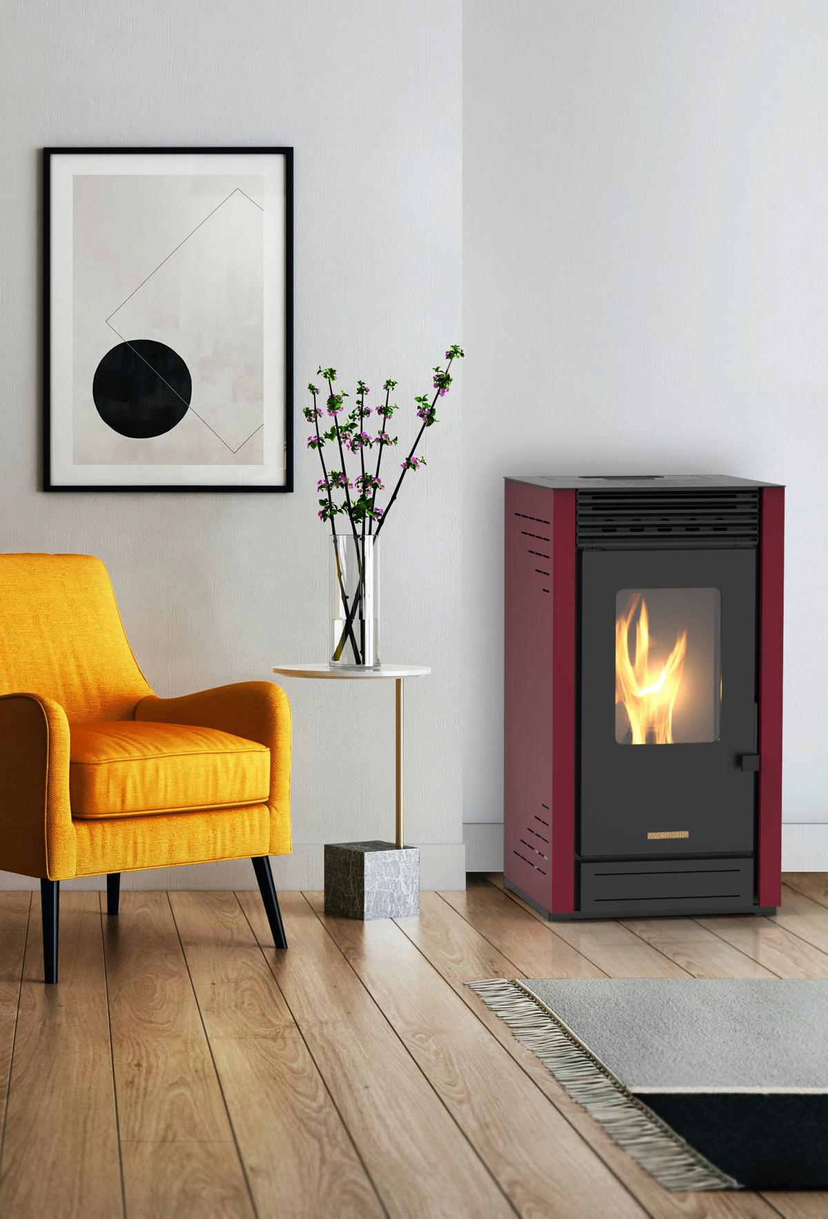 Pelletofen Maui Schwarz 6 kW, WI-FI-FÄHIG - Schwarz, Basics, Metall (46/84/53cm)