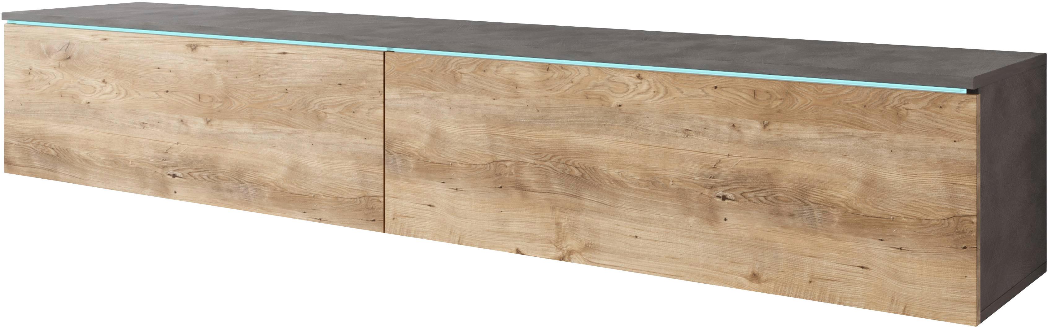 Lowboard Vera Anthrazit- Kastanieneichefarben B: 180 cm - Kastanieneichefarben/Anthrazit, Trend, Holzwerkstoff (180/30/33cm) - MID.YOU