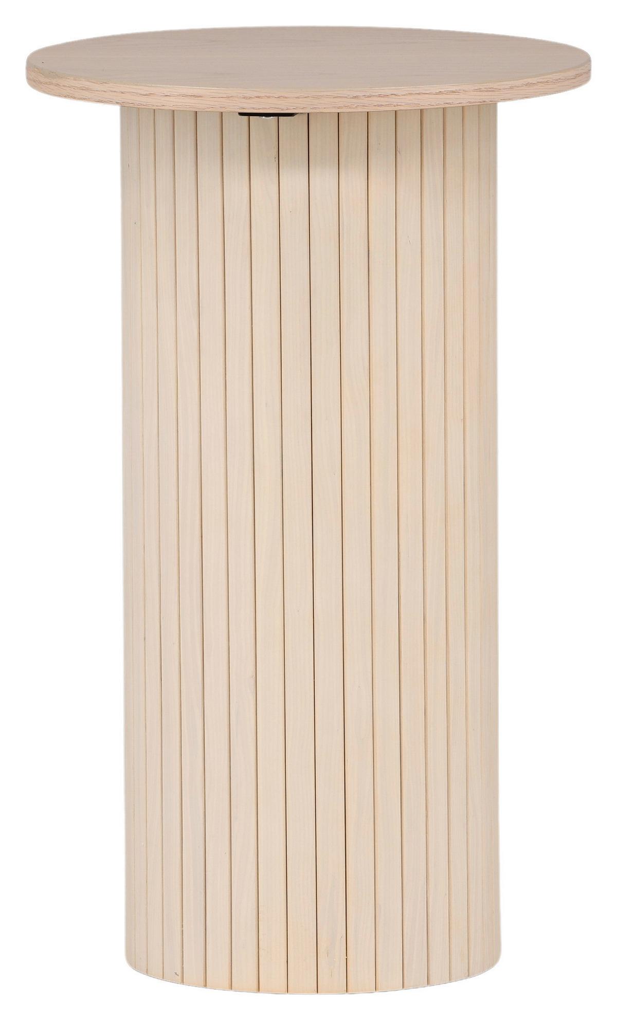 Beistelltisch Bianca - Beige/Weiß, Design, Holzwerkstoff (40/40/65cm) - Livetastic