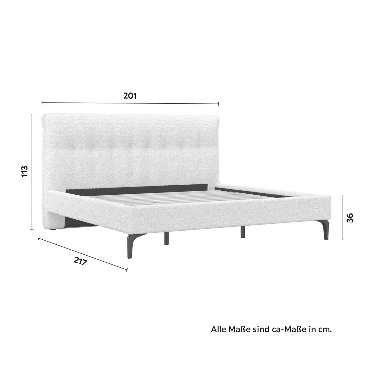 Čalúnená posteľ CLEA 180x200, krémová - svetlohnedá/čierna, Modern, kov/drevo (180/200cm) - Bessagi Home