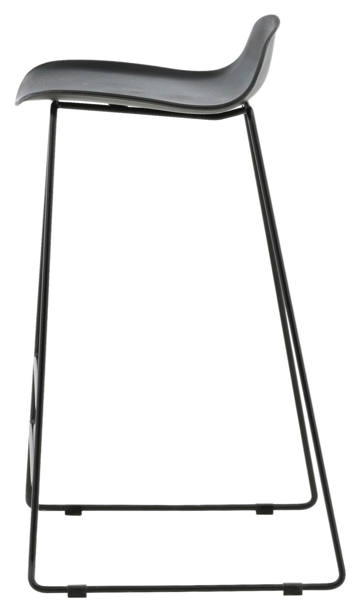 Barhocker-set Wave - Schwarz, Design, Kunststoff/Metall (50/87/42cm) - Livetastic