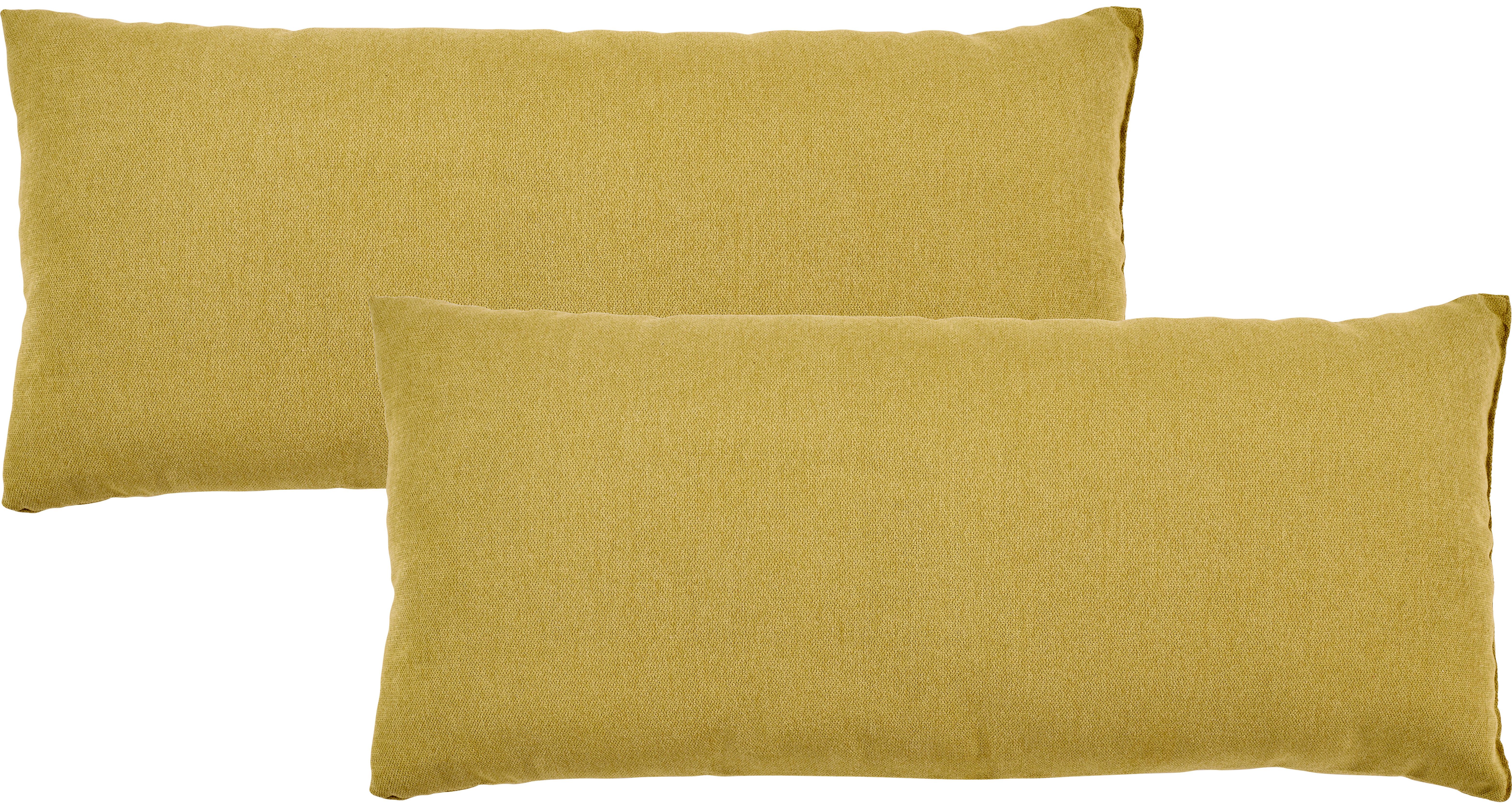 Zierkissen Enjoy 2er-Set 38x80 cm Mikrofaser mit Zipp - Gelb, Textil (38/80cm) - Primatex