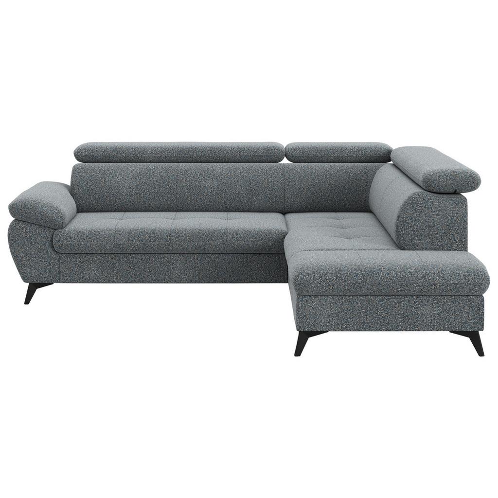 Ecksofa mit Bettfunktion Hudson, Chenille grau