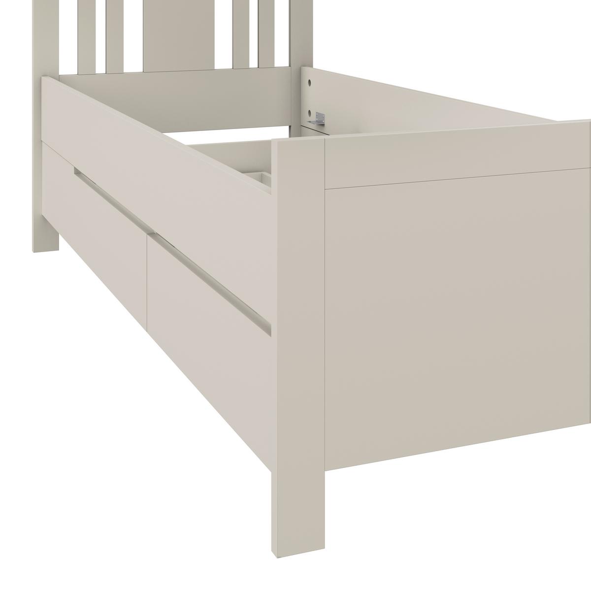Stauraumbett Pisa mit 4 Laden kaschmirfarben 90x200 - Kaschmir, ROMANTIK / LANDHAUS, Holz (90/200cm) - James Wood