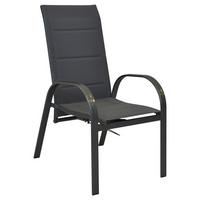 Gartensessel Stapelbar Amalfi Aluminium - Anthrazit/Graphitfarben, MODERN, Kunststoff/Metall (59/107/71cm) - Gardenson