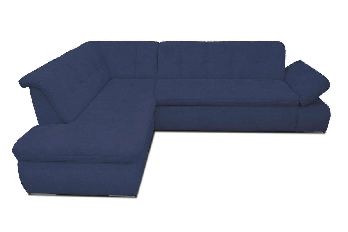 Ecksofa Mit Armteilverstellung Moric Dunkelblau Mikrofaser - Chromfarben/Dunkelblau, KONVENTIONELL, Textil (216/273cm) - MID.YOU