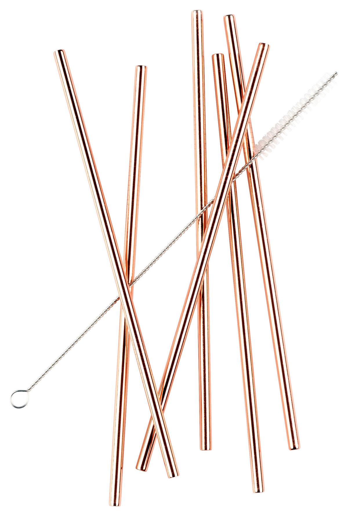 Trinkhalm Echtwerk Edelstahl-Trinkhalme - Kupferfarben, Design, Metall (0,6/21,5cm) - Echtwerk