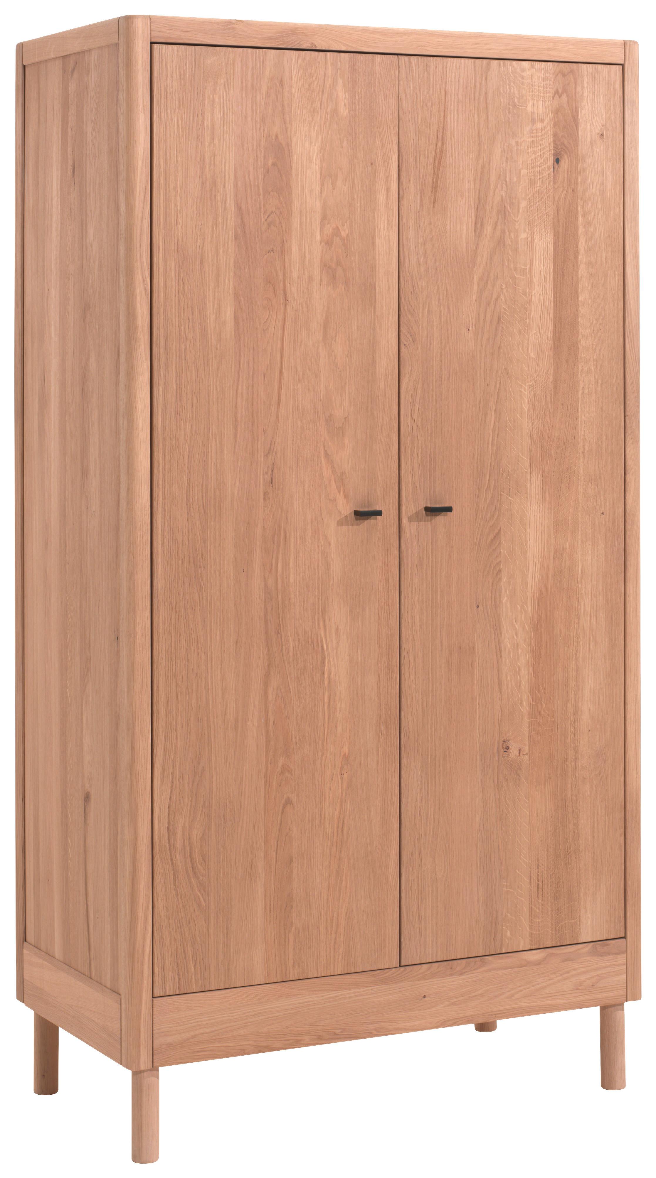 Drehtürenschrank Forrest Naturfarben B: 100cm - Naturfarben/Nickelfarben, MODERN, Holz (100/190/55cm) - Vipack