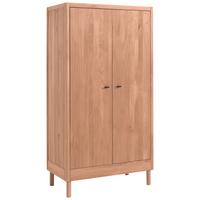 Drehtürenschrank Forrest Naturfarben B: 100cm - Naturfarben/Nickelfarben, MODERN, Holz (100/190/55cm) - Vipack