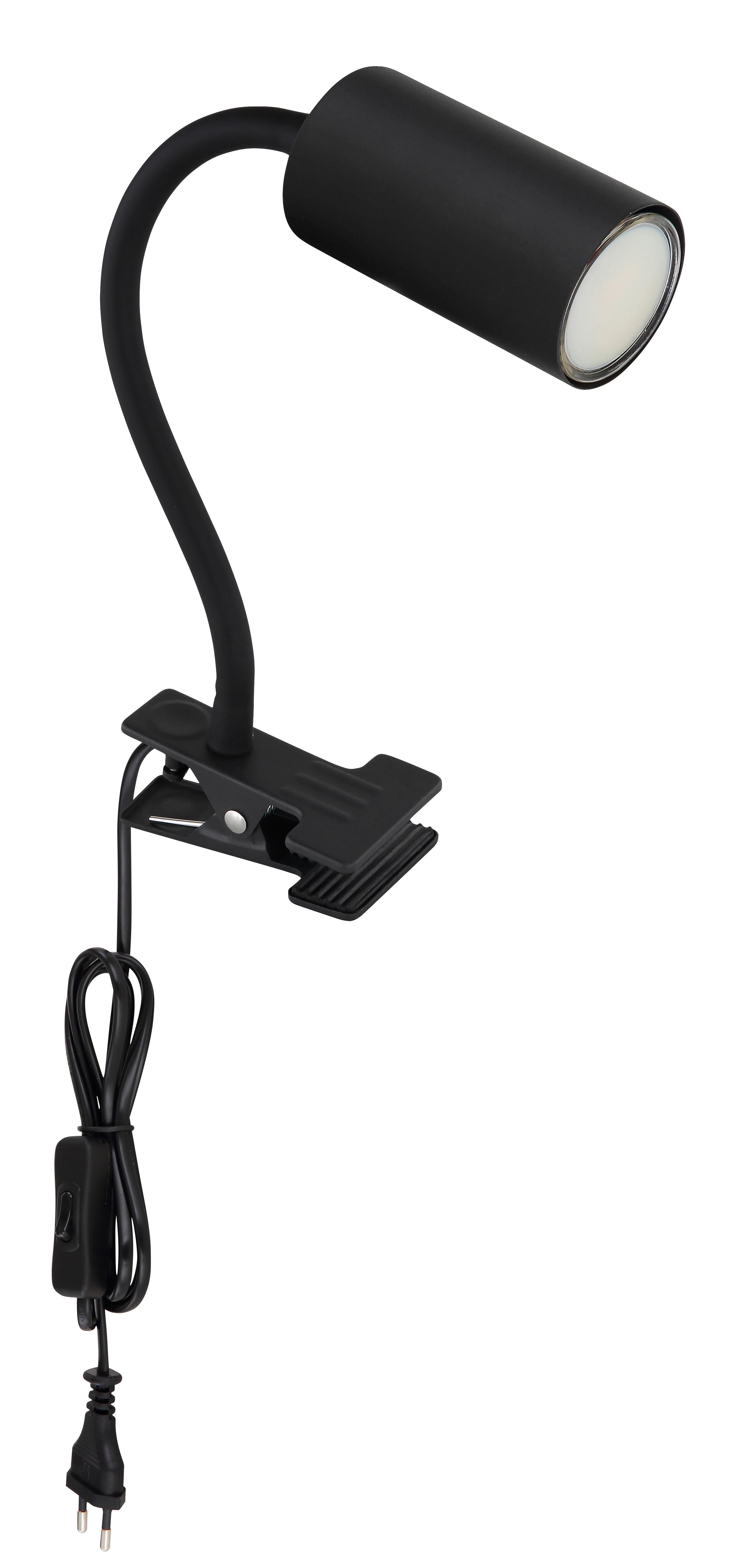 Klemmleuchte 57911KB Warmweiß mit Kippschalter - Schwarz, Basics, Kunststoff/Metall (10/5,5/41,5cm) - Globo