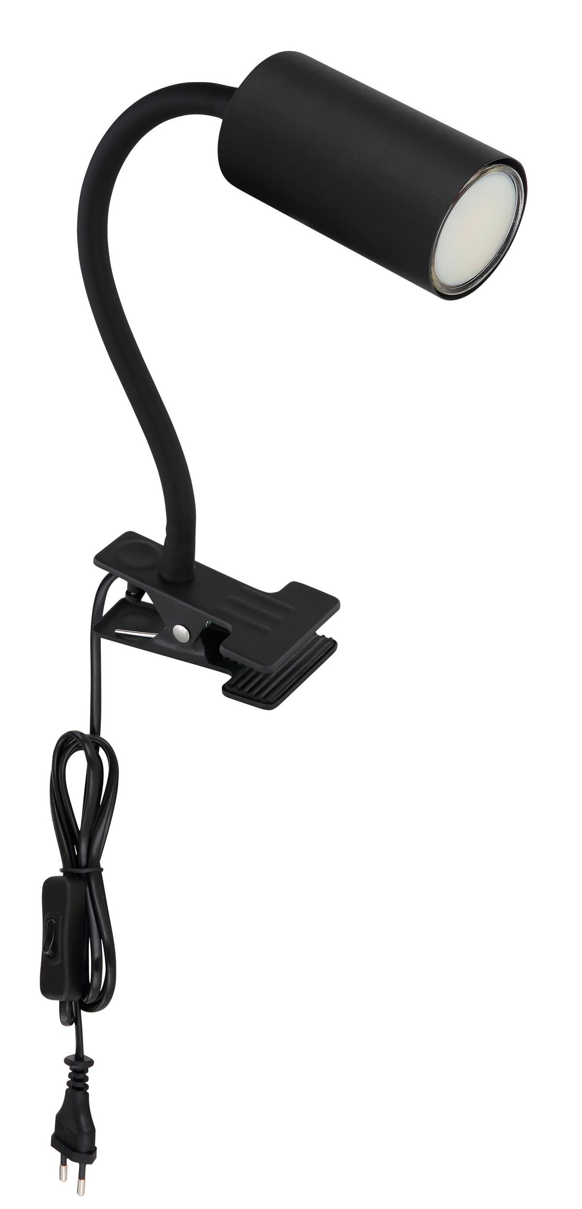 Klemmleuchte 57911kb Warmweiß Mit Kippschalter - Schwarz, Basics, Kunststoff/Metall (10/5,5/41,5cm) - Globo