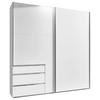 Schwebetürenschrank Mit Laden 250cm Level 36a, Weiß - Weiß, MODERN, Holzwerkstoff (250/216/65cm) - MID.YOU