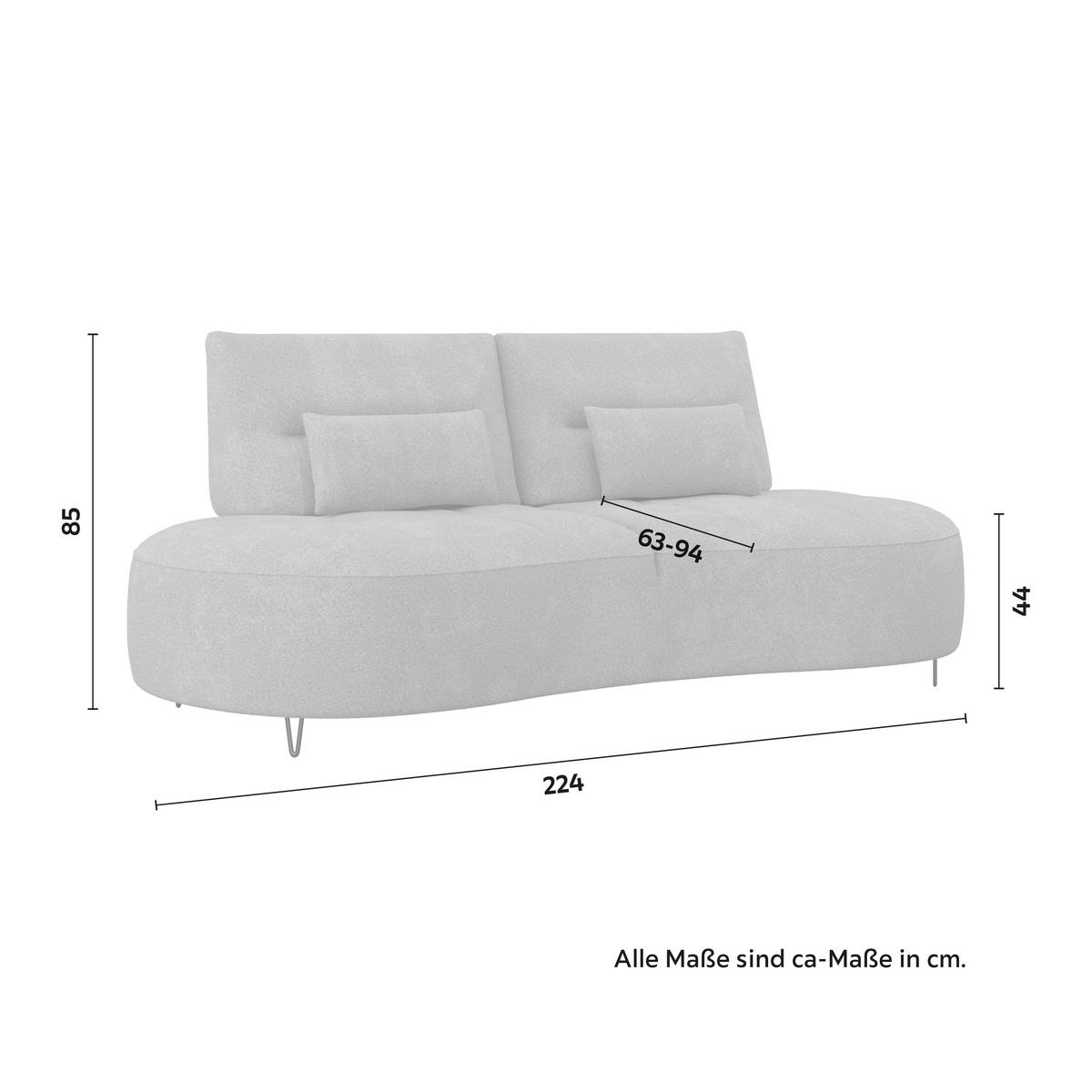 Dvoumístná pohovka BENNY, hnědé buklé, max. 360 kg - černá/hnědá, Moderní, kov/dřevo (224/85/114cm) - Bessagi Home