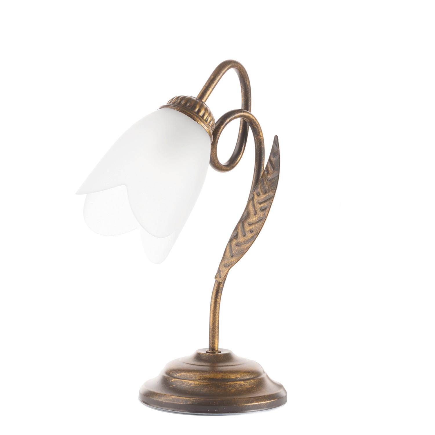 Tischleuchte 4250/Lb - Bronzefarben, KONVENTIONELL, Glas/Metall (23/33cm)