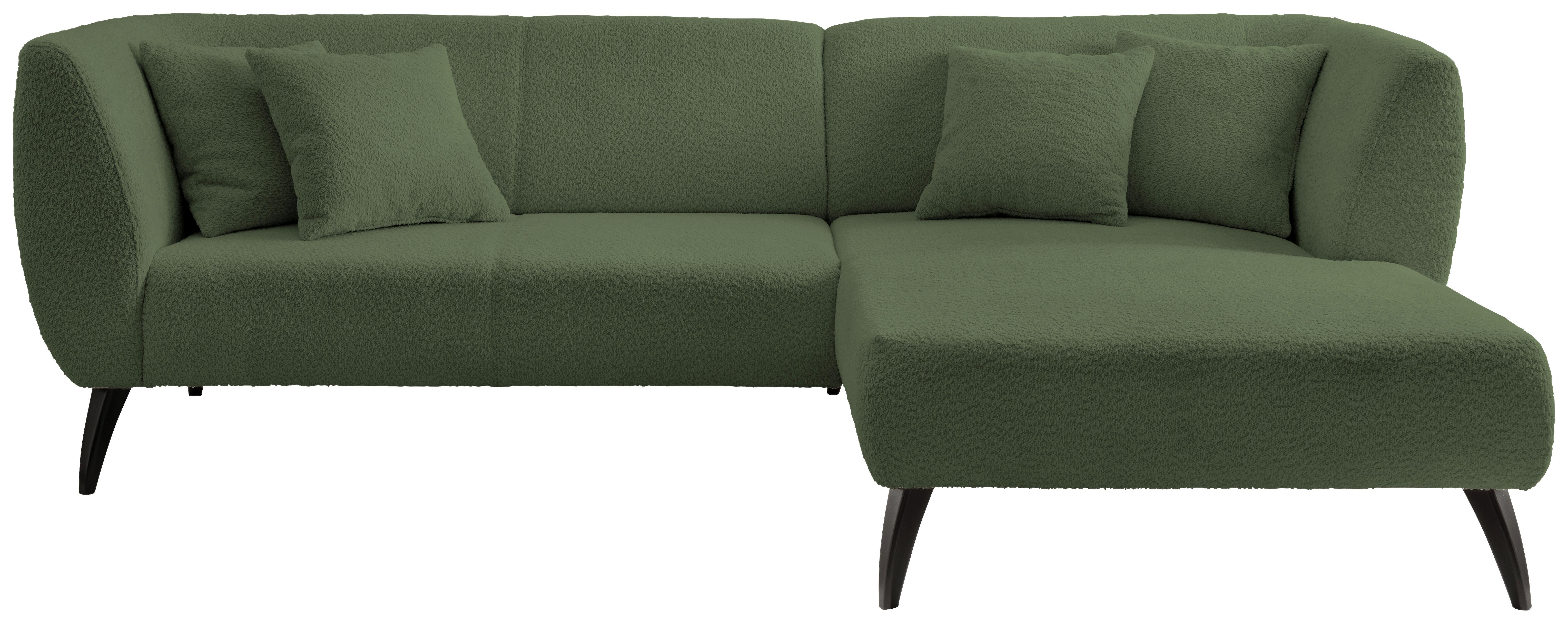 Ecksofa Colori Dunkelgrün S: 264/160 Cm - Dunkelgrün/Schwarz, MODERN, Holz/Textil (264/160cm) - MID.YOU