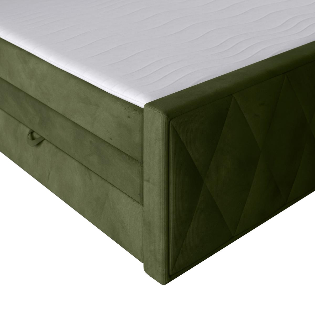 Boxspringbett mit Bettkasten Porto 180x200 cm Grün - Grün, MODERN, Holz/Kunststoff (180/200cm) - MID.YOU