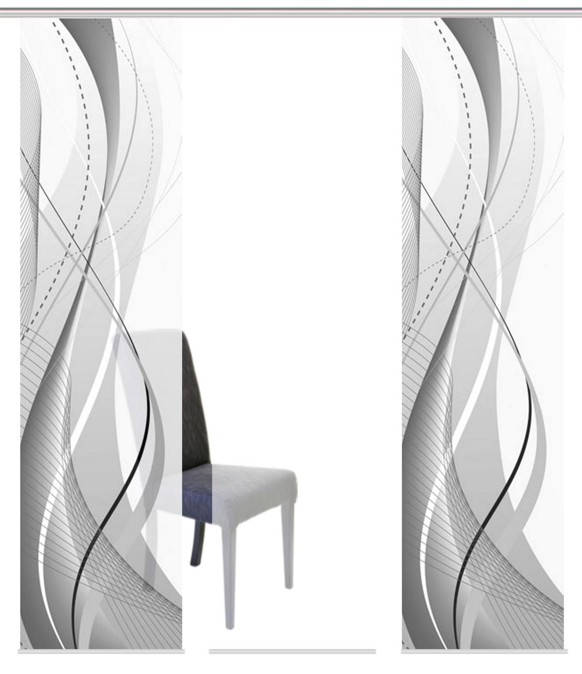 Flächenvorhang Carlisle Grau B: 60 Cm - Grau, Design, Textil (60/245cm)