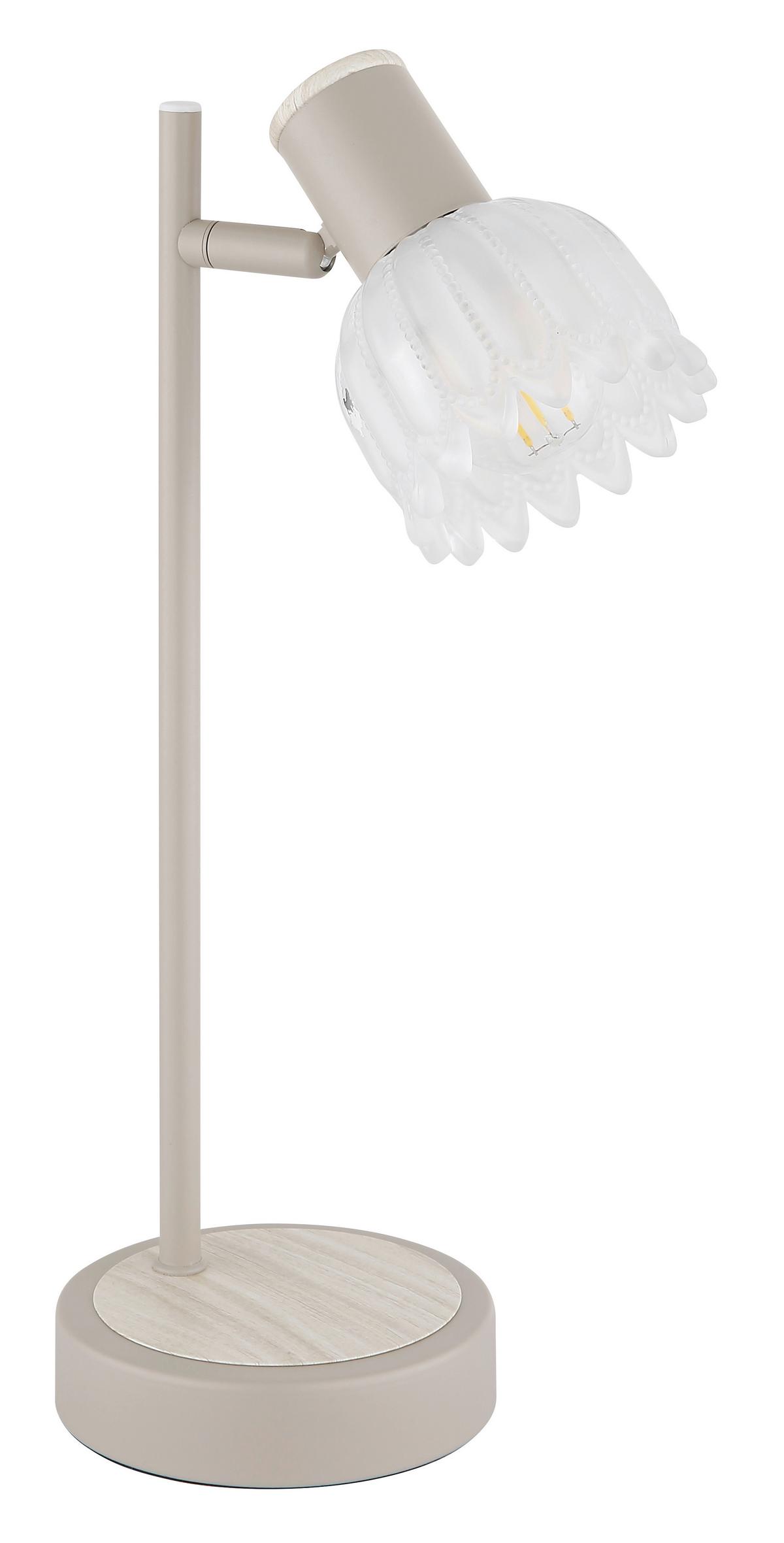 Tischleuchte Exkl. E14, 40w - Sandfarben/Schwarz, KONVENTIONELL, Glas/Kunststoff (17/12/35cm) - Globo